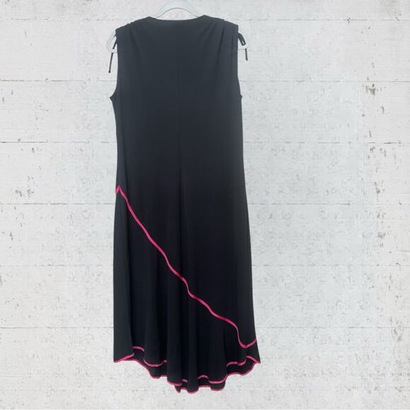 VTG Y2K Taboo Babydoll Asymmetrical Maxi Dress 2X Fairy Goth Black Pink - Picture 9 of 16